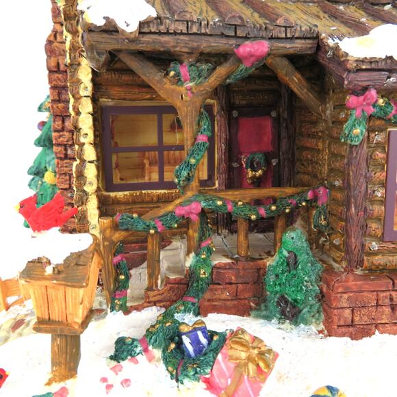 Christmas in the Woods Lighted Cabin House Rustic Log Holiday Village Décor - Picture 8 of 15